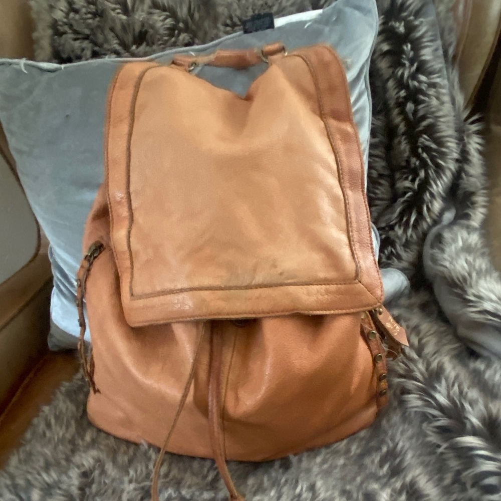 Frye Leather Backpack with chain